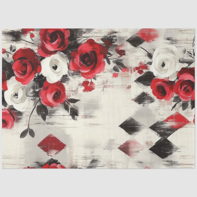 Papel De Seda 1850-Fundo Sangramento Harlequin (Frente )