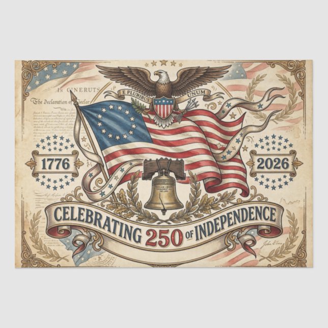 Papel De Seda 250º aniversário da América (Frente )