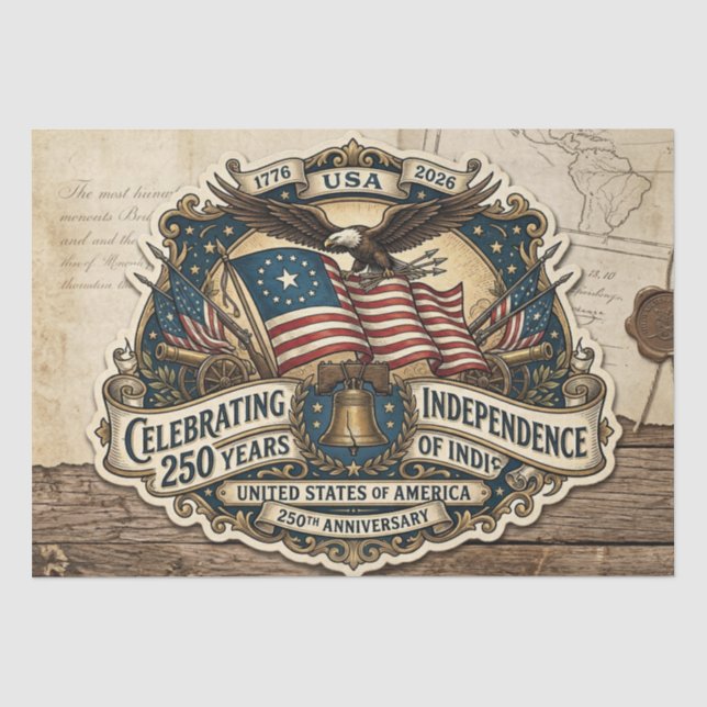 Papel De Seda 250º aniversário da América (Frente )