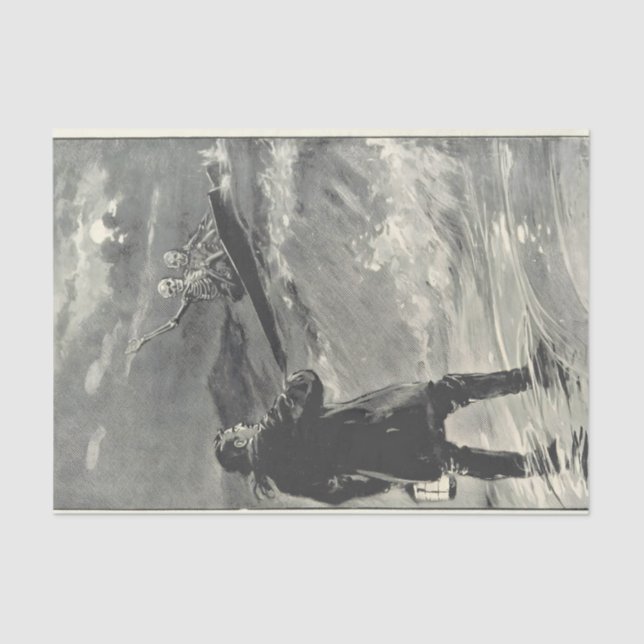 Papel De Seda 2 esqueletos en sus ataúdes (Frente )