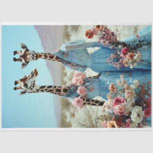 Papel De Seda 2 Giraffe Vintage Estilo de Vogue Desaparecer