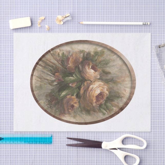 Papel De Seda 315 Rosas oval (Arte )