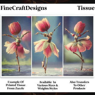 Papel De Seda 3 Bailarinas de Flor de Tulipa, Rosa DJ5RF Decoup