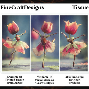 Papel De Seda 3 Bailarinas de Flores Shabby Chic, Decoupage Rosa