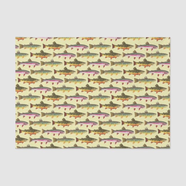 Papel De Seda 3 Bonitas Trutas - Brook, Rainbow, Brown (Frente )