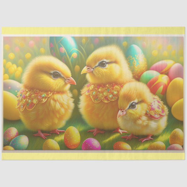 Papel De Seda 3 Coleção de Galinhas Páscoas (Frente )