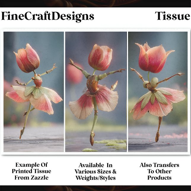 Papel De Seda 3 Dançarinos Da Flor Do Chique, Rosa DJ6L Decoupag (Criador carregado)