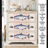 3 Salmões Estilizados, Listras Rosa FM7L Decoupage