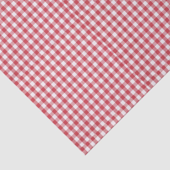 Papel De Seda 3 Tissue Sheets, Red & White Gingham Check Pattern (Detalhes)