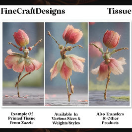 Papel De Seda 3 Tulip Flower Ballerinas, Pink DJ5L Decoupage