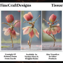 Papel De Seda 3 Tulip Flower Ballerinas, Pink DJ5R Decoupage