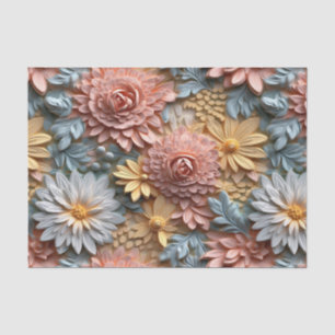 Papel De Seda 3d Bela Folha de Pastel
