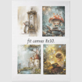 Papel De Seda 4 Designs de História em Decoupage para Tela 8 x 1