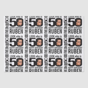 Papel De Seda 50º aniversário mono parece 50 foto personalizad