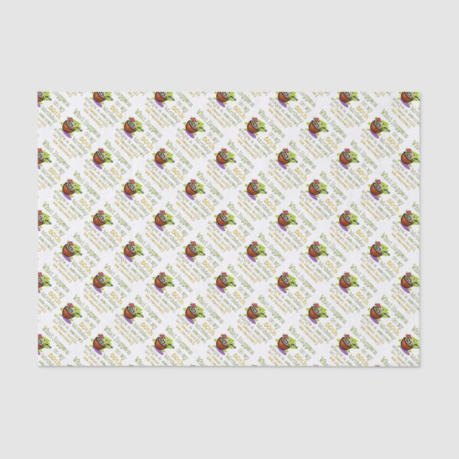 Papel De Seda 50º presente de Festa de aniversário. O que aconte (Frente )