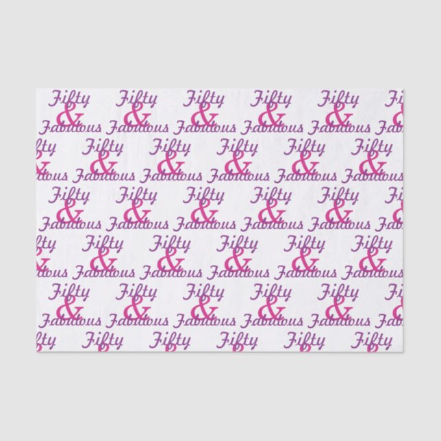Papel De Seda 50 & 50th aniversário fabuloso (Frente )