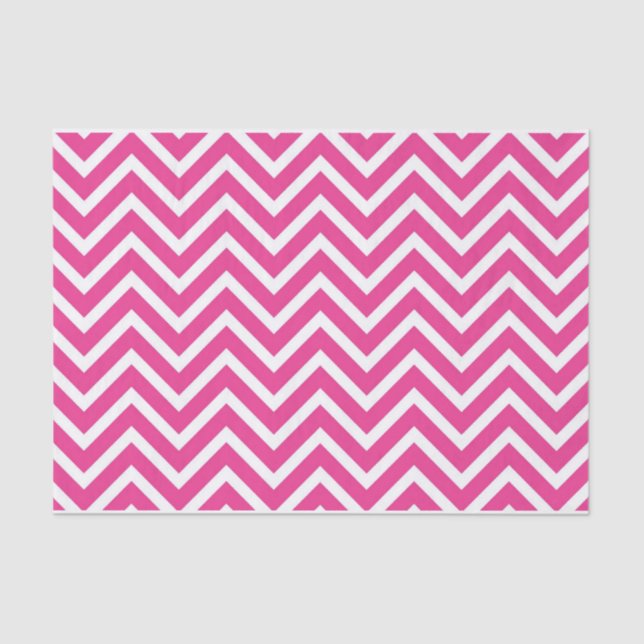 Papel De Seda 50 e Fabuloso padrão de Chevron Branco Rosa-Rosa d (Frente )