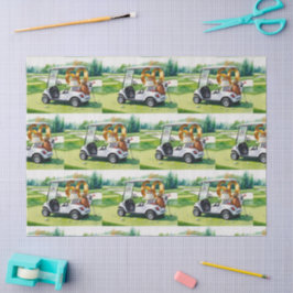 Papel De Seda 60º aniversário do Golf com carrinho de golfe em c