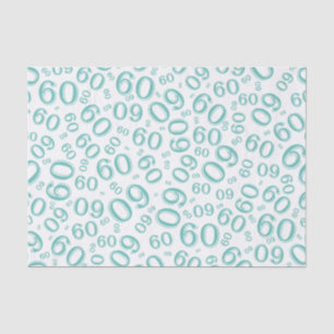 Papel De Seda 60th Cerceta legal /White do teste padrão do