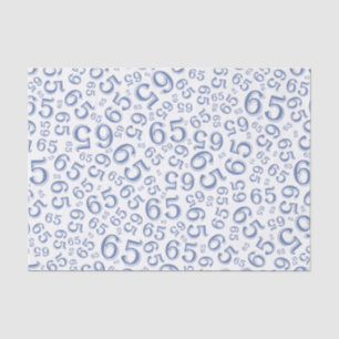 Papel De Seda 65.º Aniversário - Número aleatório Padrão Az