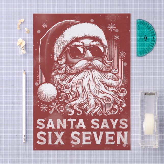 Papel De Seda 67 Meme Funny Santa Says Six Seven Christmas (Arte )
