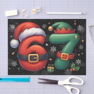 Papel De Seda 67 Meme Seis Sete Bruh Natal Divertido 6 7