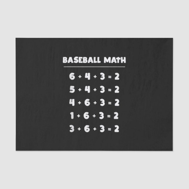 Papel De Seda 6 4 3 2 Matemática De Baseball - Jogo De Softball  (Frente )