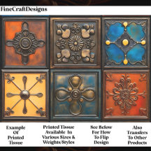 6 Azulejos Mistos Estilo Vintage AA5 Decoupage