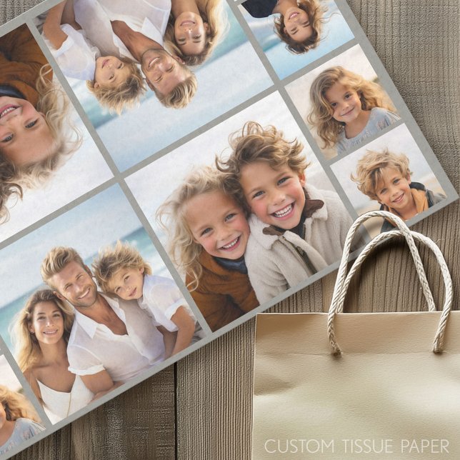 Papel De Seda 6 Colagem de fotos - pode mudar de cor (Custom Photo Tissue Paper)
