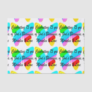 PAPEL DE SEDA 75º ANIVERSÁRIO DESIGN PERSONALIZADO COM BORRACHA
