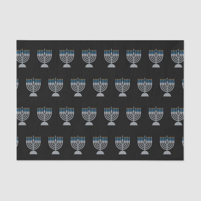 Papel De Seda 8ª Noite de Hanukkah Glitter (Frente )