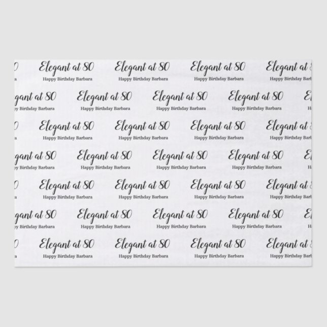 Papel De Seda 80 Birthday Elegant no 80 Personalize (Frente )