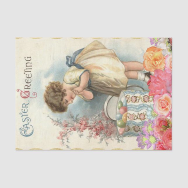 Papel De Seda A antecipação dos ovos de Páscoa (Frente )