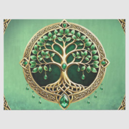 Papel De Seda A árvore da vida com nós Celtas.