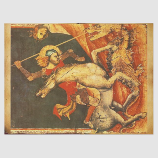 Papel De Seda A batalha de George santo com o Dragão (Frente )