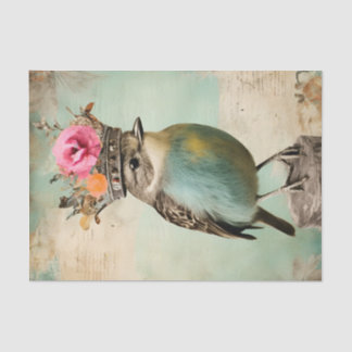 Papel De Seda A Bela Pássaro em uma Desnuvem de Colagem