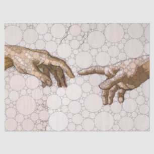 Papel De Seda A criação de Adão, mãos atrás de Michelangelo