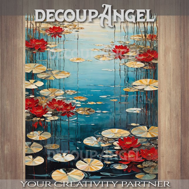 Papel De Seda A dança dos lírios-d'água - Decoupage - (Criador carregado)