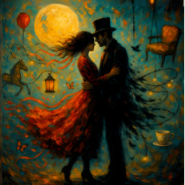 Papel De Seda A Dança Entre – Decoupage de Romance Surrealista