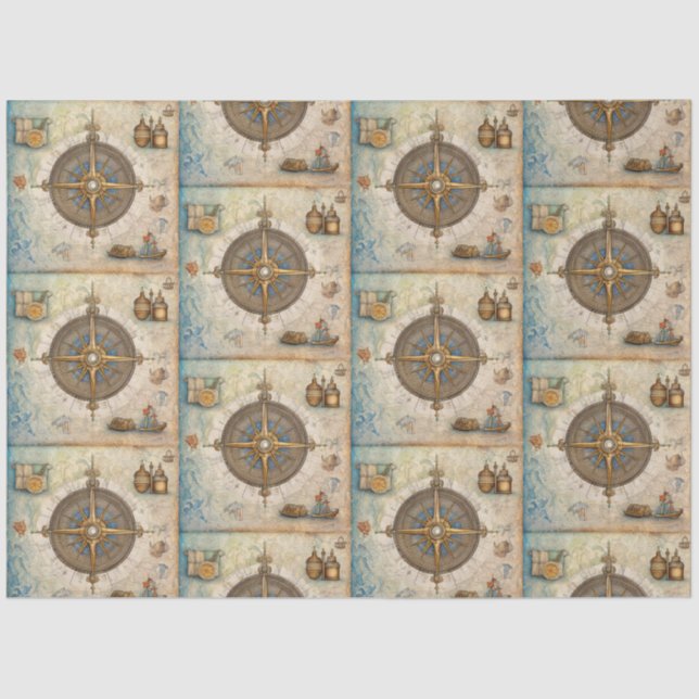 Papel De Seda A Design 13 da Série de Compassos Náuticos (Frente )