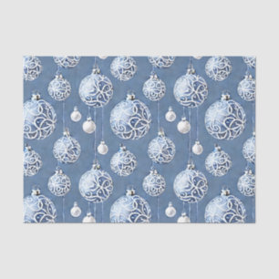 Papel De Seda A Design 15 da Série de Natal Azul e Prateado