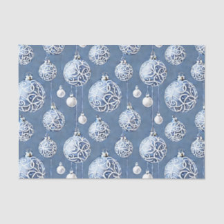 Papel De Seda A Design 15 da Série de Natal Azul e Prateado
