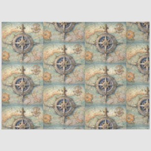 Papel De Seda A Design 16 da Série de Compass Náutico
