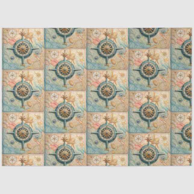 Papel De Seda A Design 20 da Série Compass Náutica (Frente )