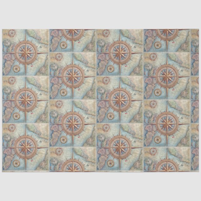 Papel De Seda A Design 22 da Série Compass Náutica (Frente )