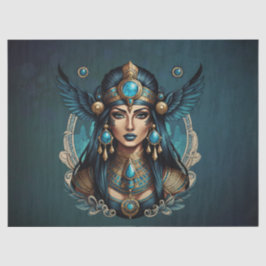 Papel De Seda A deusa egípcia está em cor azul.