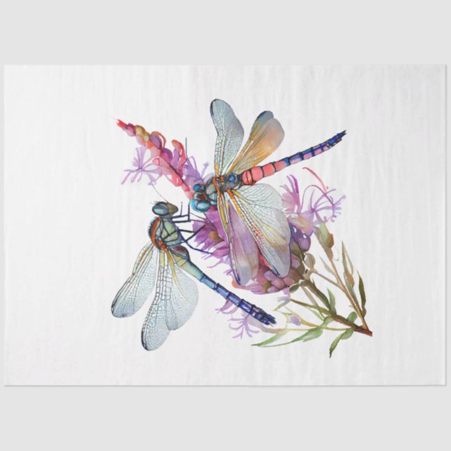 Papel De Seda A Dragonfly Watercolor Series Design 5 (Frente )