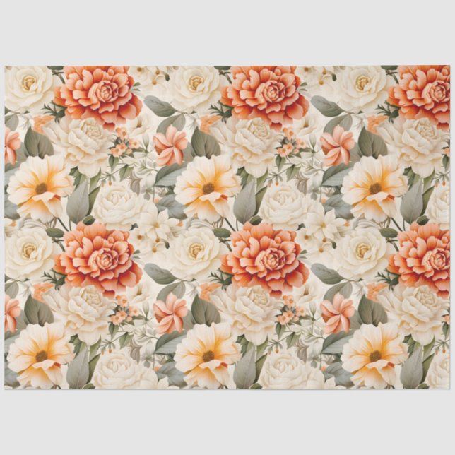Papel De Seda A Fall Floral Series Design 8 (Frente )