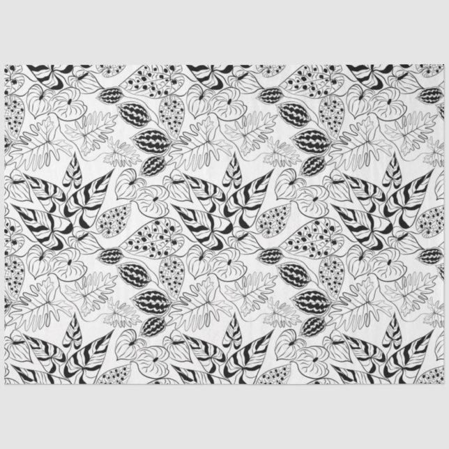 Papel De Seda A fantasia de fada esboçada deixa flores plantas m (Frente )