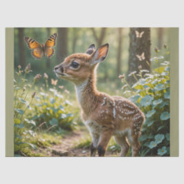 Papel De Seda A Fawn e a borboleta